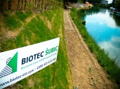 Trava raste skozi kokosovo prejo Trava raste skozi kokosovo prejo